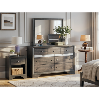 Sunvega Dark Brown Tufted Polyurethane Upholstered King Size Bed Frame