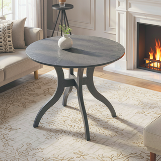 Sunvega Premium Oak Round Dining Table with Pedestal Base for 2-4 Seaters