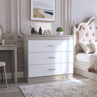 Sunvega Three Drawer Dresser with Superior Top in Black Wengue Finish