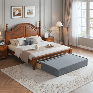 Sunvega Foldable Twin-Size Metal Mattress Bed Base with Removable Linen Cover