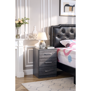 Sunvega Sandle Wood Contemporary Nightstand with Spacious Top for Compact Spaces