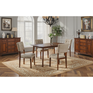 Sunvega Mid-century Modern Rectangular Dining Table with Warm Wood Finish