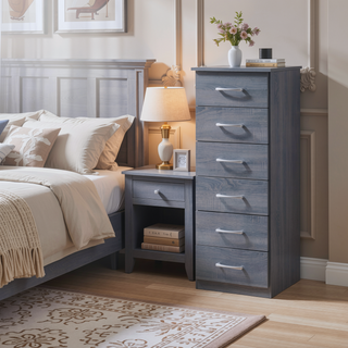 Sunvega Sandle Wood Contemporary Nightstand with Spacious Top for Compact Spaces