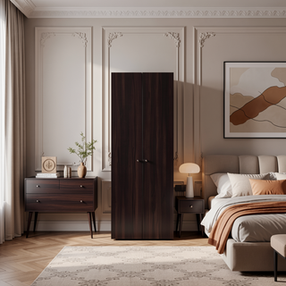 Sunvega Two Door Closet System with Fixed Shelves for Bedroom and Laundry Room Organization