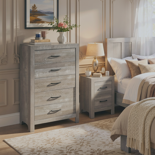 Sunvega Natural Finish Full Bed with Headboard Footboard and Rails