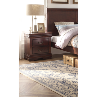 Sunvega Solid Wood Louis Philip Style Nightstand with Two Soft Close Drawers