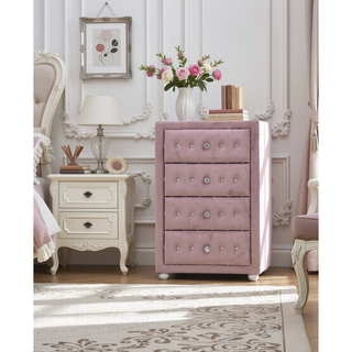 Sunvega Stylish Upholstered Fabric Chest with Arched Headboard and Drawers