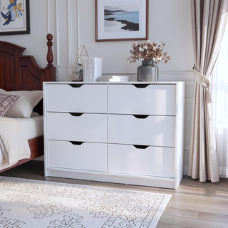 Sunvega Dillon 4 Drawer Dresser with 2 Cabinets for Clothing and Shoes Storage