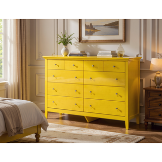 Sunvega Bright Yellow Storage Dresser With Ample Space For Modern Interiors