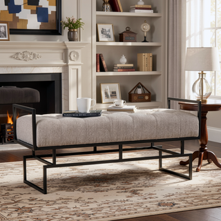 Sunvega Upholstered Bench with Plush Foam Padding and Button-Tufted Detailing