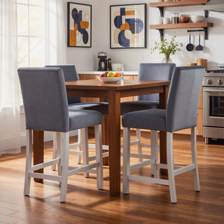 Sunvega Stylish Solid Wood Counter Height Chairs with Padded Seat for Dining Room