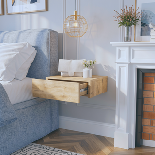 Sunvega Wall-Mounted Floating Nightstand with Spacious Drawer for Modern Bedroom