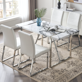 Sunvega Round MDF Dining Table for Kitchen with 42 Inch Spacious Tabletop