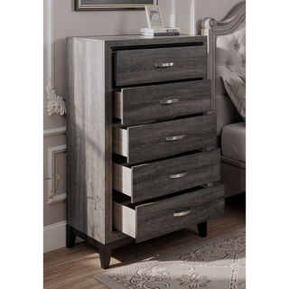 Sunvega Modern Contemporary White Finish Wooden Nightstand with 2 Dovetail Drawers