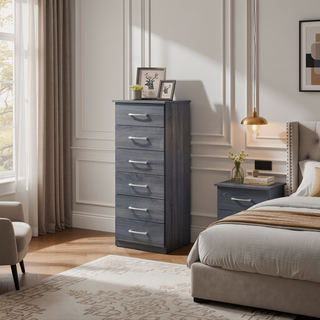 Sunvega Sandle Wood Contemporary Nightstand with Spacious Top for Compact Spaces