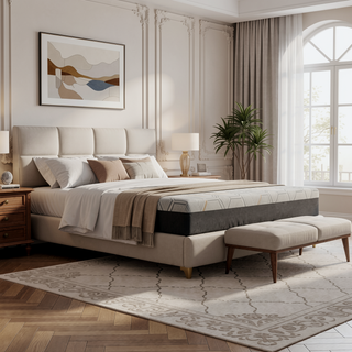 Sunvega 12" Copper Gel Cooling Memory Foam Mattress with Edge Support and Air Grid Base