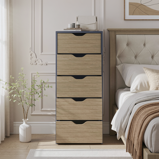 Sunvega Tall Space Efficient 5-Drawer Dresser for Nurseries and Bedrooms