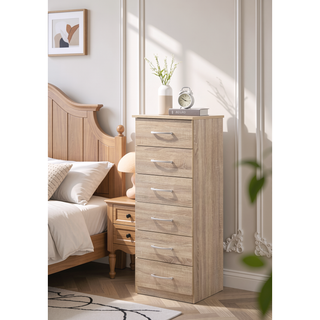 Sunvega Sandle Wood Contemporary Nightstand with Spacious Top for Compact Spaces