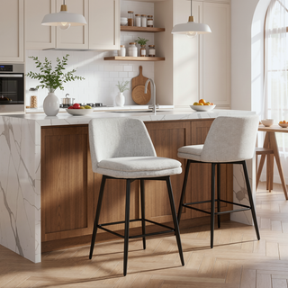 Sunvega Counter Height Swivel Bar Stools Set of 2 with Upholstered Seat and Back