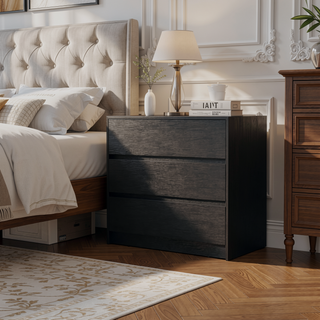 Sunvega White 3-Drawer Dresser with Metal Rails for Effortless Quiet Movement