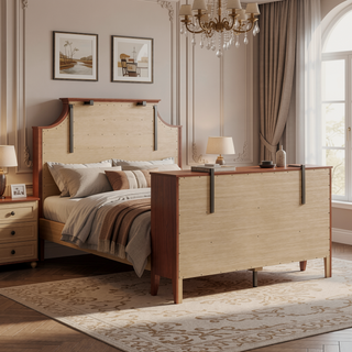 Sunvega Fully Assembled 6 Drawer Dresser with French Dovetail Wood Veneer Finish