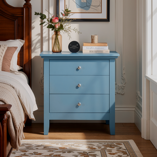 Sunvega Teal Casual Nightstand with Convenient Storage Drawer Space