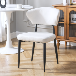 Sunvega Ergonomic Dining Chair with Curved Backrest and Soft PU Cushion for Comfortable Seating