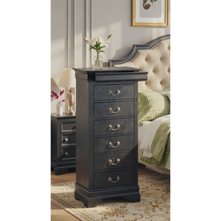 Sunvega Black Lingerie Chest with Multiple Drawers for Organized Storage