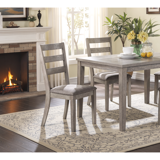 Sunvega Modern Natural Finish Wooden Top Dining Table and 4 Cushioned Chairs Set