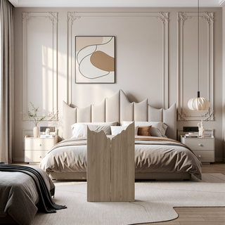 Sunvega Modern Armoire with 2 Doors and 4 Internal Shelves for Bedroom Storage