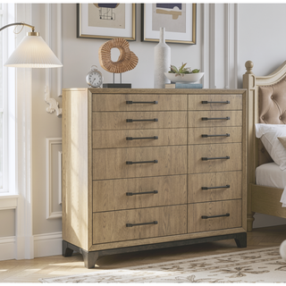Sunvega Caramel Brown Chest with Black Base and 10 Spacious Drawers for Storage