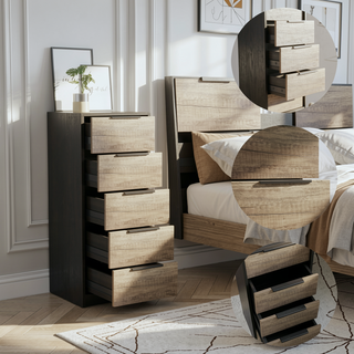 Sunvega Washington Five Drawer Dresser for Bedroom with Easy Assembly