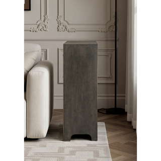 Sunvega Gray Finish Chest with Five Drawers and Sleek Modern Handles