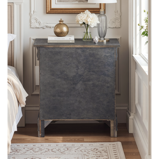 Sunvega Modern White Nightstand with Two Spacious Drawers and Brushed Nickel Handles