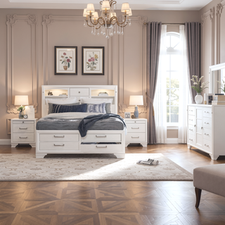 Sunvega White Finish Chest with French Dovetail and Black Felt Lined Top Drawers
