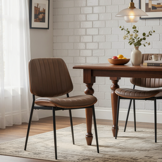 Sunvega Mid Century Modern Retro French Style Dining Chairs Set of 2 with Walnut Bentwood Back