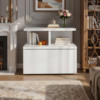 Sunvega Blue Floating Nightstand With Drawer And Shelves For Storage And Decor
