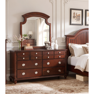 Sunvega Cappuccino Night Stand with Carved Trim and Nickle Hardware
