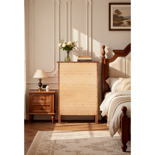 Sunvega Dark Brown Tufted Polyurethane Upholstered King Size Bed Frame