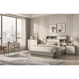 Sunvega Modern Two-Tone Wood Chest with Four Spacious Drawers for Storage