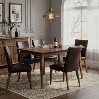 Sunvega Modern Solid Wood Rectangular Dining Kitchen Table 47 Inch Water-Resistant