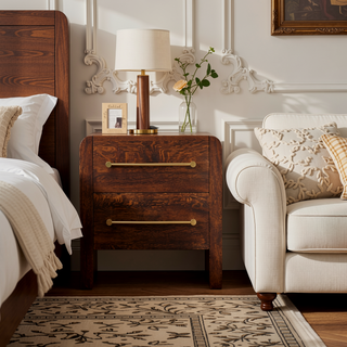 Sunvega Copenhagen 2-Drawer Smoked Oak And Mango Wood Nightstand