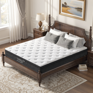 Sunvega 12 Inch King Size Hybrid Mattress with Cooling Memory Foam and Pocketed Springs