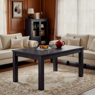 Sunvega Sleek Modern Rectangle Dining Table with Sturdy Sled Base and Wooden Top