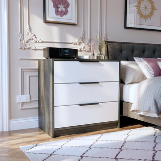 Sunvega Superior Top Light Gray Dresser with 3 Large Storage Drawers