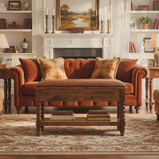 Sunvega Amber Oak Leather Spindle Bench with 2 Drawers and 1 Shelf for Entryway