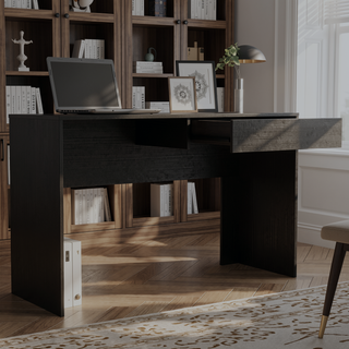 Sunvega 47.3 Inch Wide Writing Computer Desk with Two Drawers for Supplies
