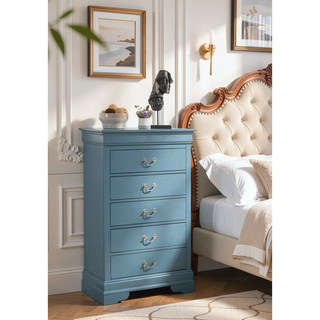 Sunvega Teal Storage Chest With Traditional Design For Classic Home Decor