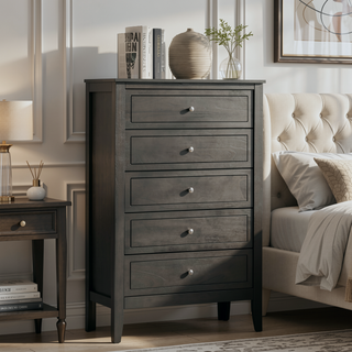 Sunvega Fully Assembled 6 Drawer Dresser with French Dovetail Wood Veneer Finish