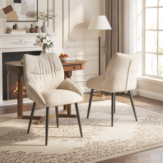 Sunvega Luxury Velvet Dining Chair Set with High Rebound Cushion and Stable Metal Frame